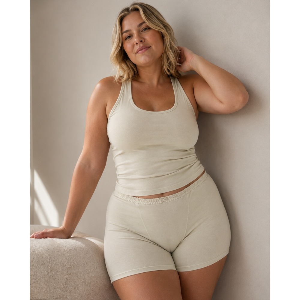 SKIMS Lace Pointelle‎ Boxer Shorts Bone 4X Fits 2X/3X